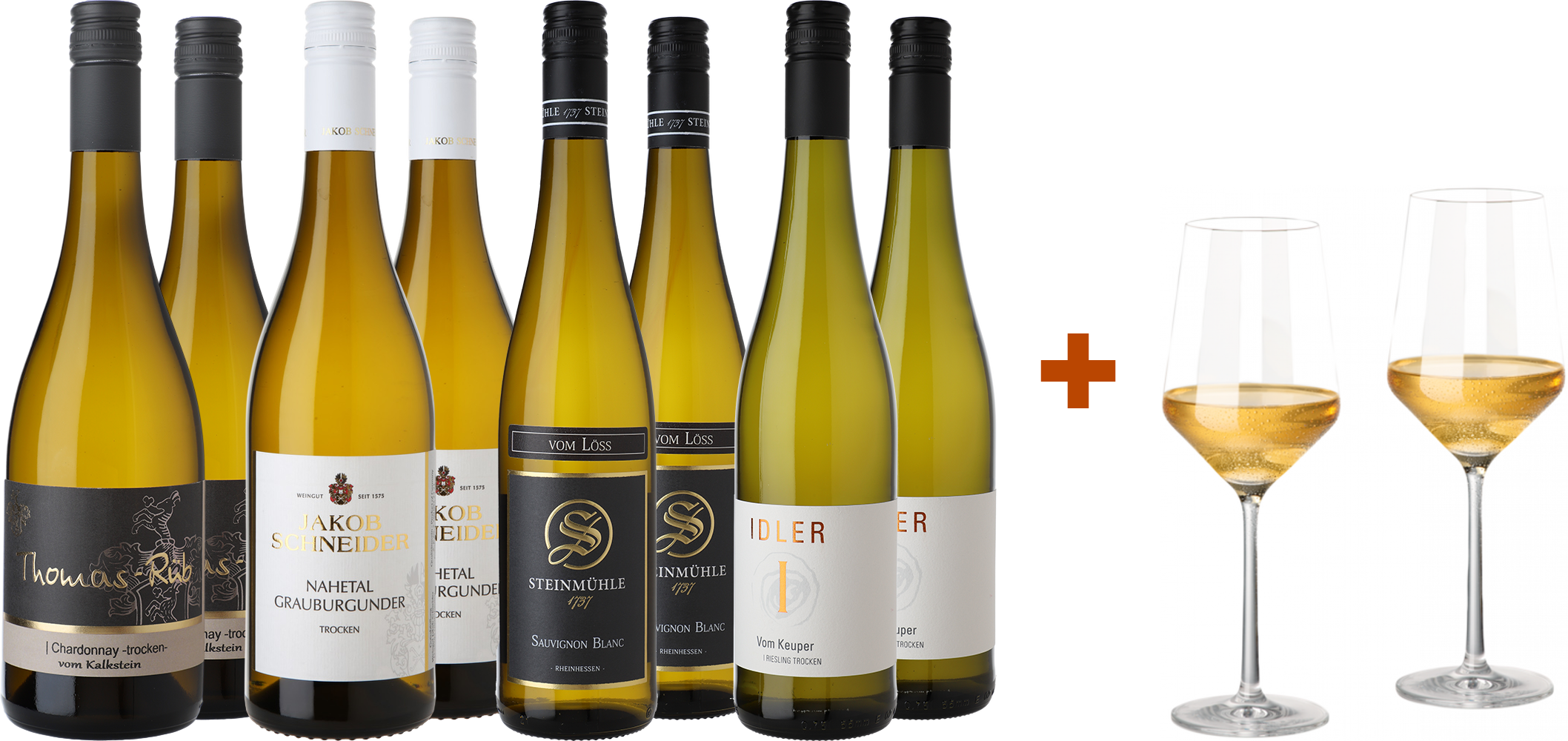 Back-up: Weißwein Premium-Paket mit 2 gratis Gläser