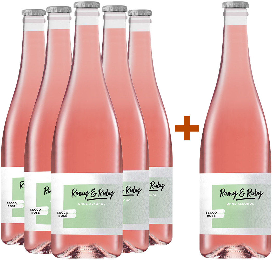 5+1 Paket "Romy & Ruby" Secco Rosé alkoholfrei 
