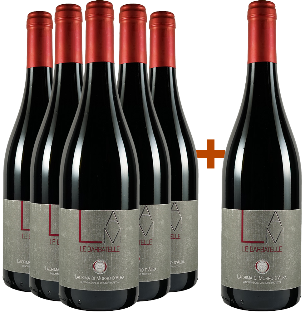 5+1 Paket Le Barbatelle Lacrima Morro D'alba DOC 