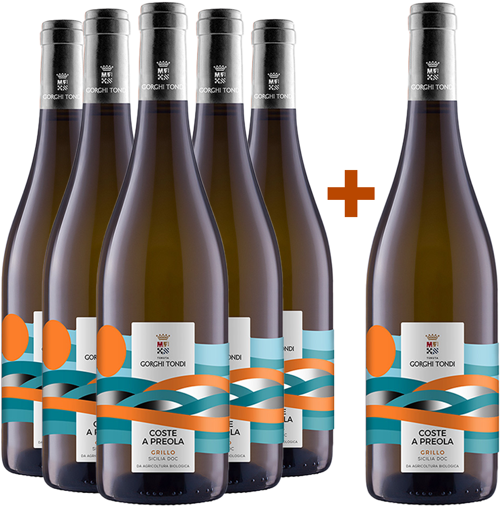 5+1 Paket Coste a Preola Grillo Sicilia DOC BIO