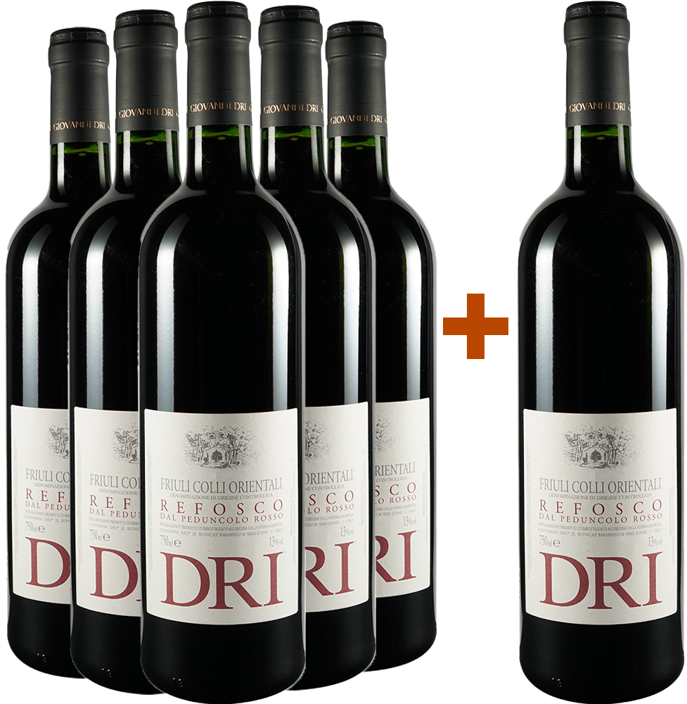5+1 Paket Refosco dal Peduncolo Rosso Friuli Colli Orientali DOC