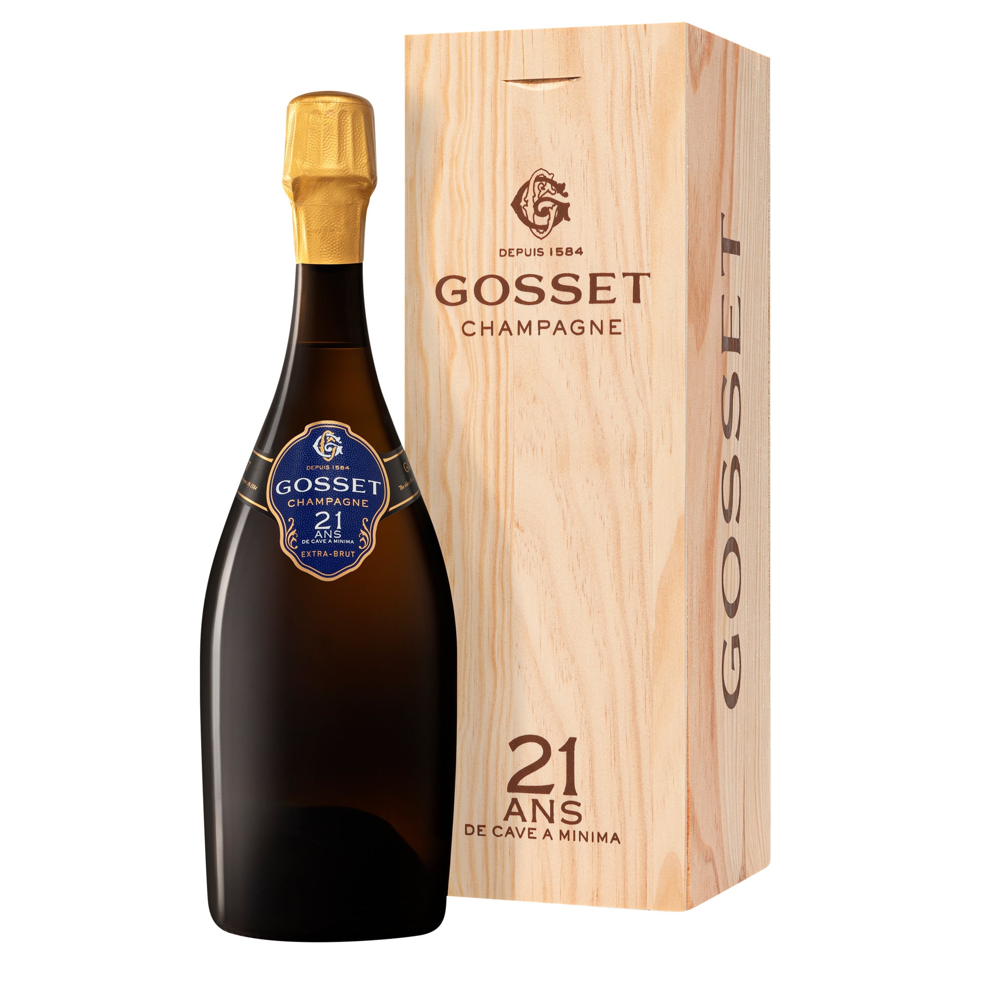 Champagne Gosset 21 ans de cave à minima