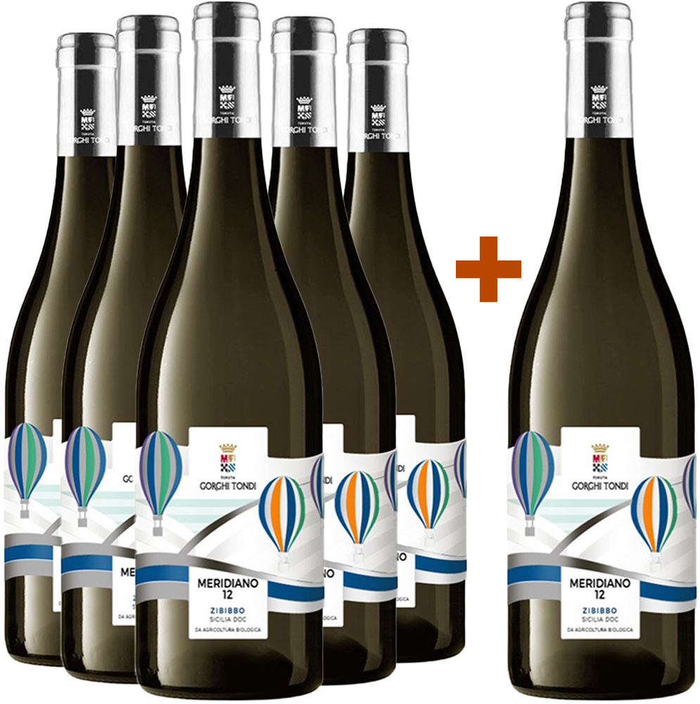 5+1 Paket Meridiano 12 Zibibbo Sicilia DOC BIO
