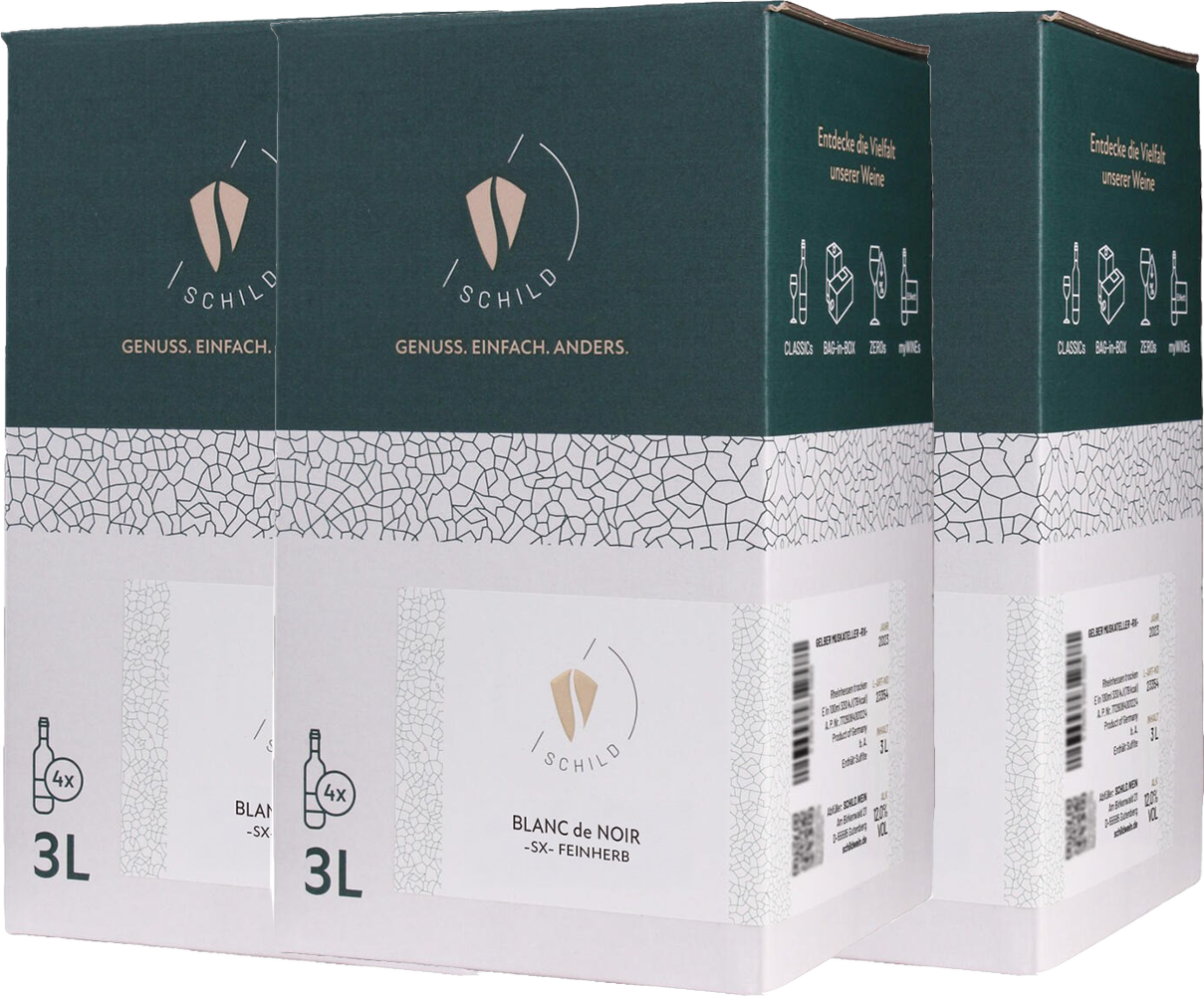 Bag-in-Box (BiB)-Paket Blanc de Noir SX feinherb