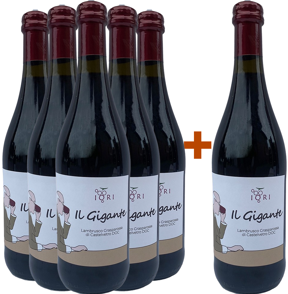 5+1 Paket Il Gigante Lambrusco Grasparossa di Castelvetro DOC