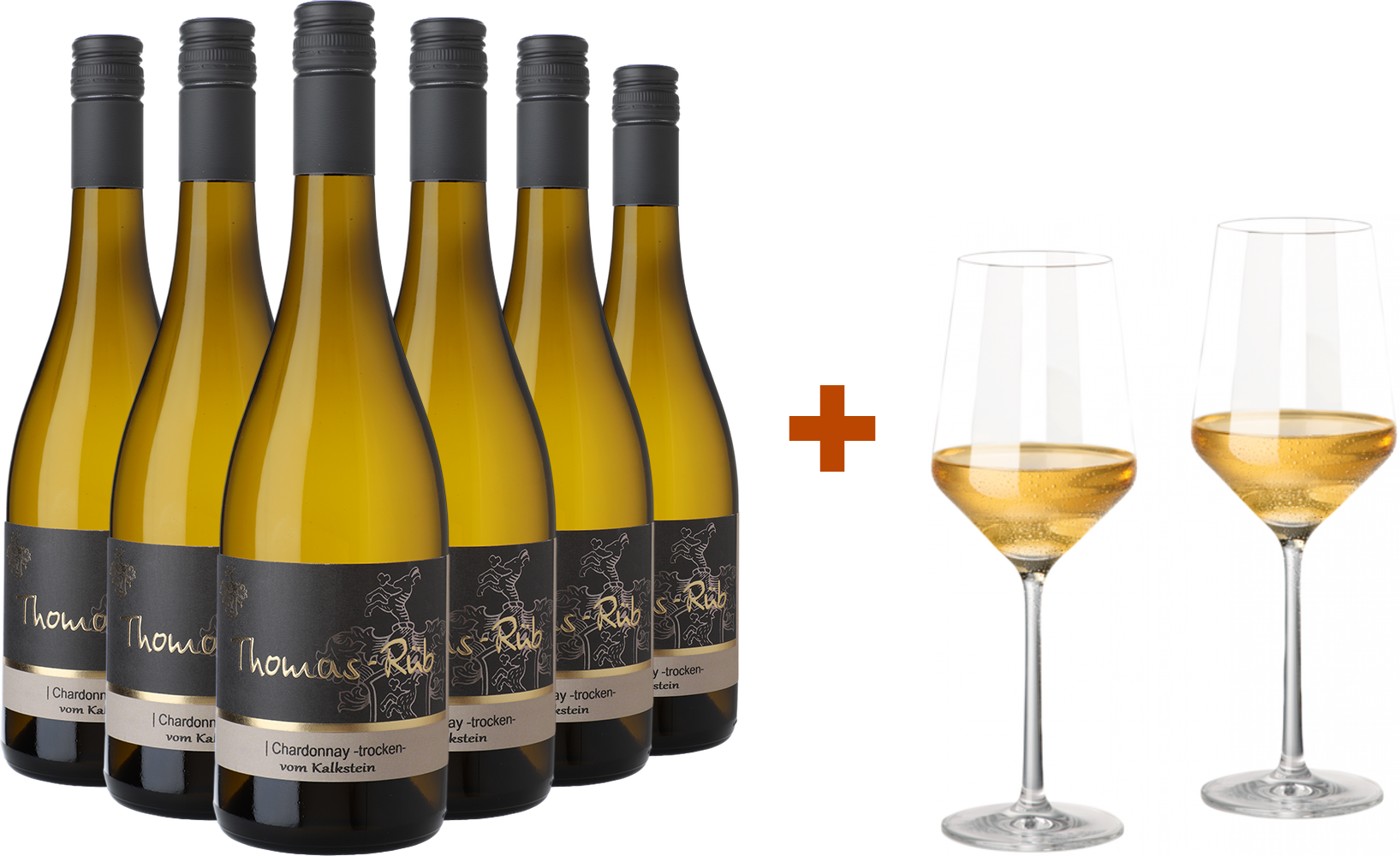 Thomas Rüb Chardonnay-Paket mit gratis Gläser