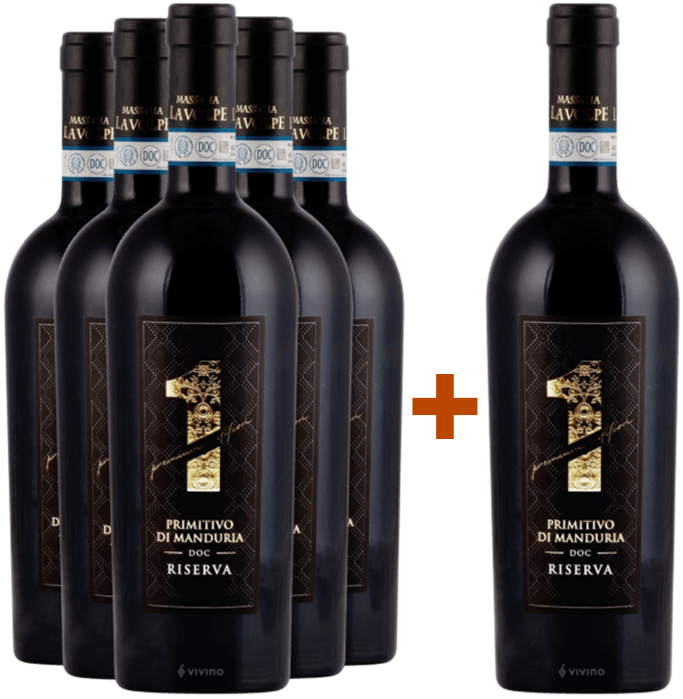 5+1 Paket Uno Premium Edition Primitivo di Manduria Riserva DOC