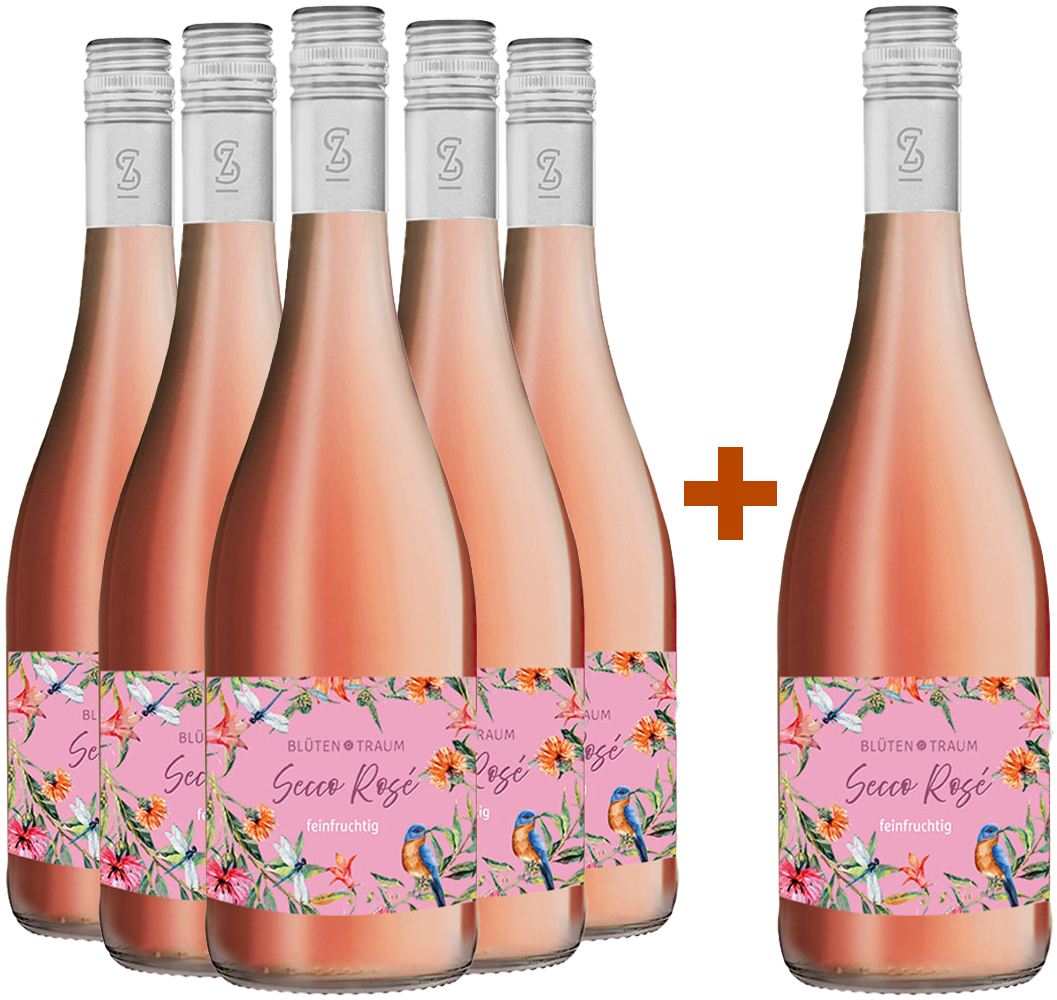 5+1 Paket Blütentraum Secco Rosé
