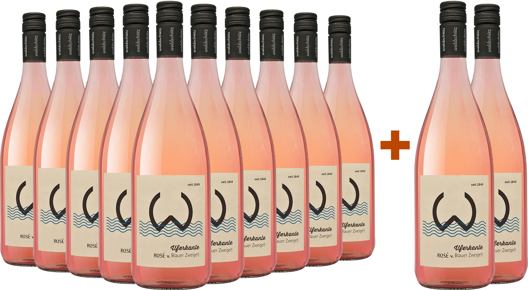 10+2 Paket Uferkante Rosé 1,0 L