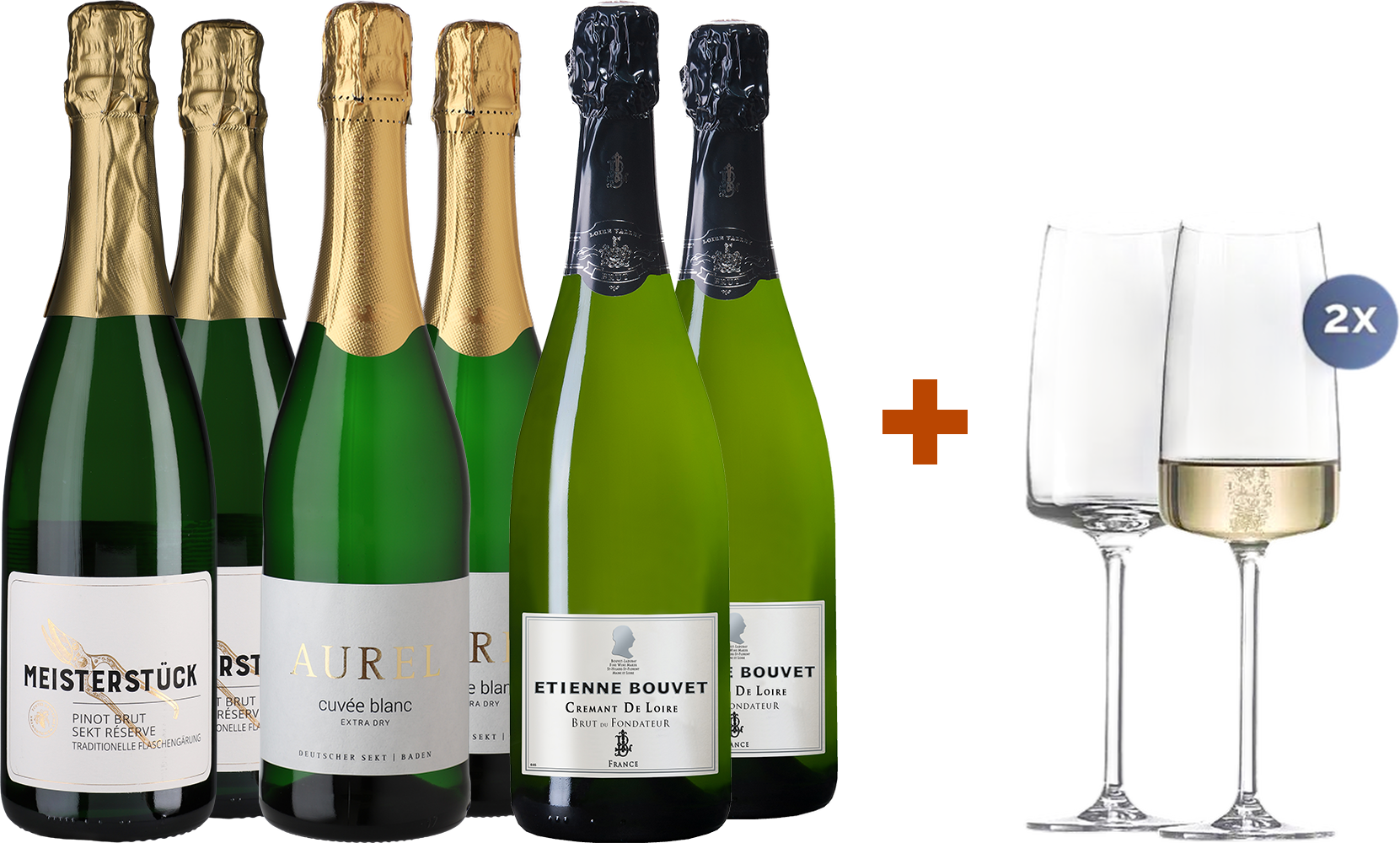 Sekt-Paket mit 2 gratis Zwiesel Sektgläser