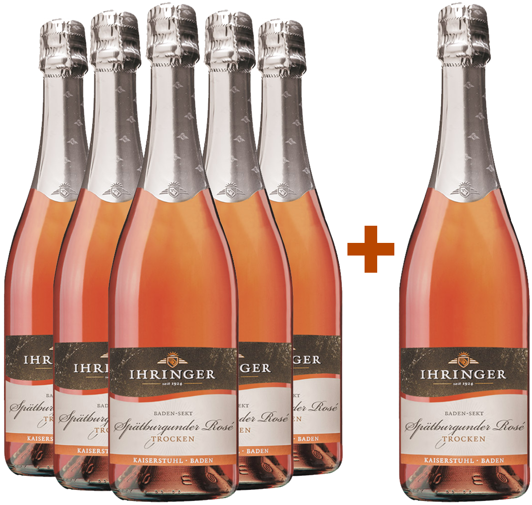 5+1 Paket Ihringer Spätburgunder Rosé Sekt