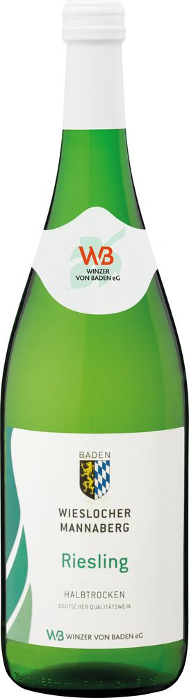 Winzer von Baden 2021 Riesling Wieslocher Mannaberg halbtrocken 1,0 L