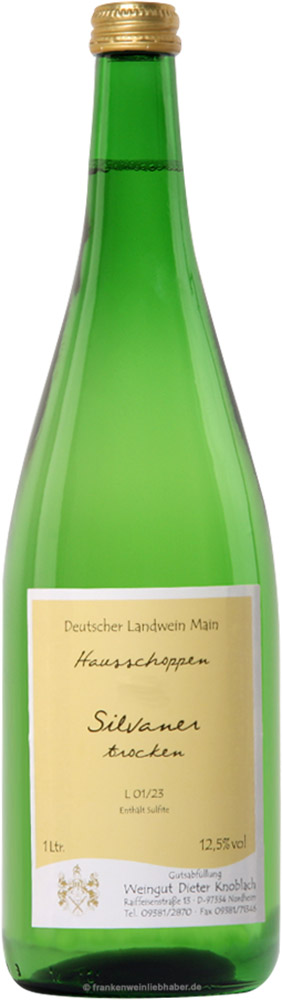 Knoblach 2022 Silvaner Hausschoppen trocken 1,0 L