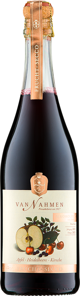 Frucht-Secco Apfel Heidelbeere Kirsche alkoholfrei - Obstkelterei van Nahmen