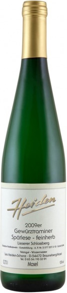2009 Lieserer Schlossberg Gewürztraminer Feinherb - Weingut Heiden