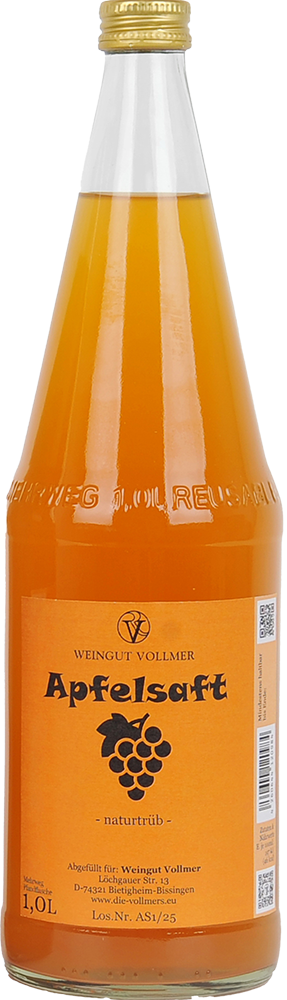 Apfelsaft Naturtrüb 1,0 L - Weingut Roland Vollmer