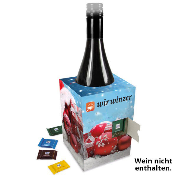 Adventskalender mit Ritter Sport Schokolade (ohne Wein)