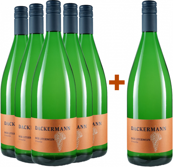 5+1 Paket Scheurebe trocken 1,0L - Weingut Dackermann