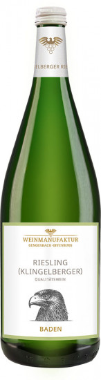 2023 Klingelberger Riesling halbtrocken 1,0 L - Weinmanufaktur Gengenbach