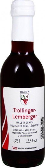 Trollinger & Lemberger Weinmini halbtrocken 0,25 L - Winzer von Baden