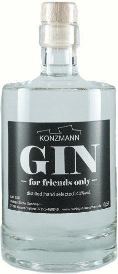 Gin - for friends only- 0,5 L - Weingut Konzmann