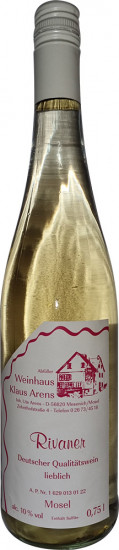 2022 Rivaner- Qualitätswein lieblich - Weinhaus Klaus Arens, Inh. Ute Arens