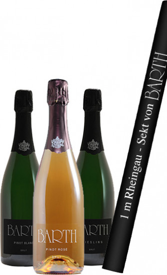 1 m Rheingau Sektröhre inklusive 3 Flaschen Sekt - Wein- und Sektgut Barth