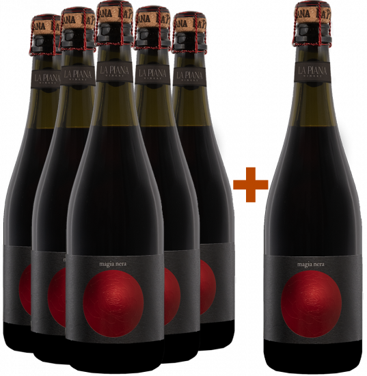 5+1 Paket Magia Nera Lambrusco Grasparossa di Castelvetro DOC Bio - La Piana Winery