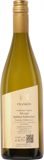 2023 Silvaner Spätlese halbtrocken - Weingut Knoblach
