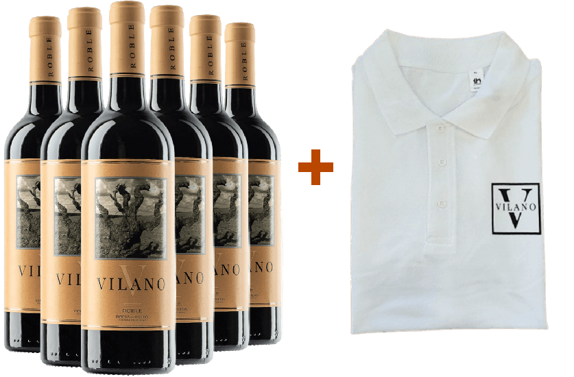 Vilano Roble Ribera del Duero DO-Paket + Weißes Poloshirt - Bodegas Vilano