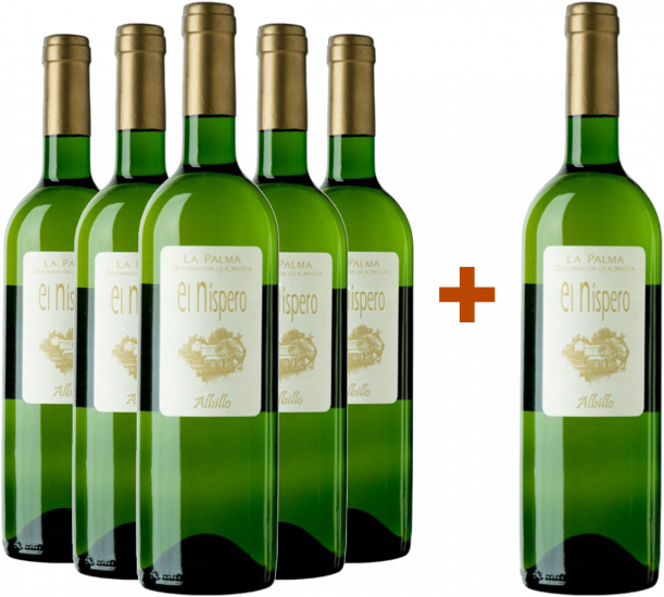 Pack Descuento 5+1 El Níspero Albillo Criollo La Palma DO - Eufrosina Pérez