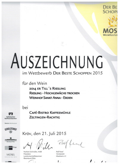 2014 TILL´S Riesling -Hochgewächs Trocken 1L - Weingut Sankt Anna