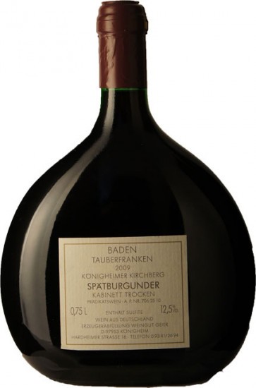 2010 Königheimer Kirchberg Spätburgunder Kabinett Trocken - Weingut Geier
