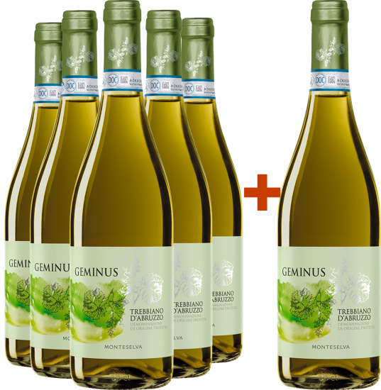 5+1 Paket  Geminus Trebbiano d'Abruzzo DOC - Monteselva