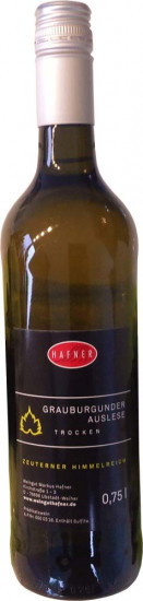 2015 Zeuterner Himmelreich Grauer Burgunder Auslese Trocken - Weingut Hafner