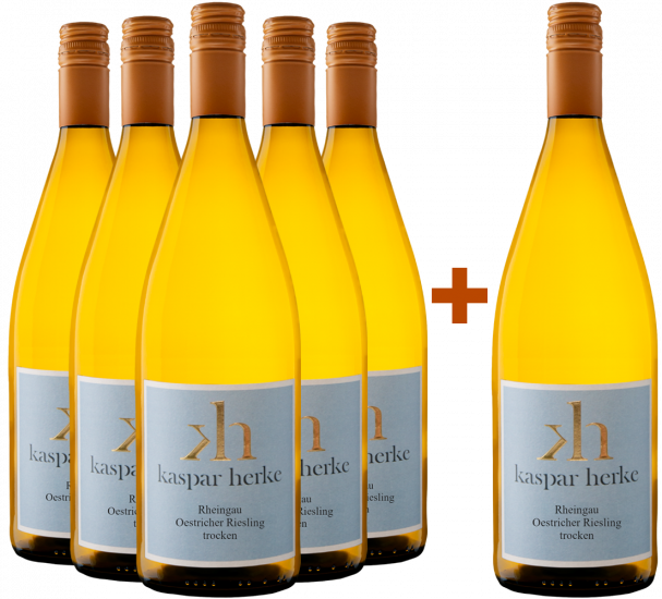 5+1 Paket Oestricher Riesling trocken 1,0L - Weingut Kaspar Herke