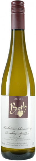 2020 Kinheimer Rosenberg Riesling Spätlese lieblich - Weingut Wolfgang Beth