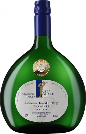 2022 Traminer Spätlese Retzbacher Benediktusberg feinherb - Weingut Gebr. Geiger jun. 