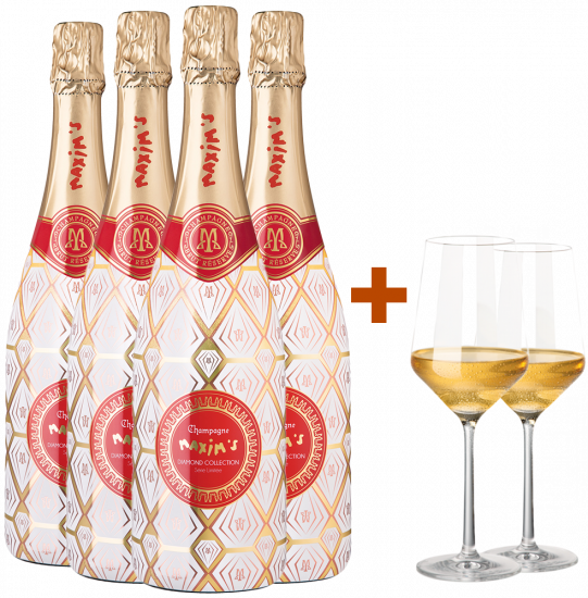 Champagner-Paket mit gratis Gläsern