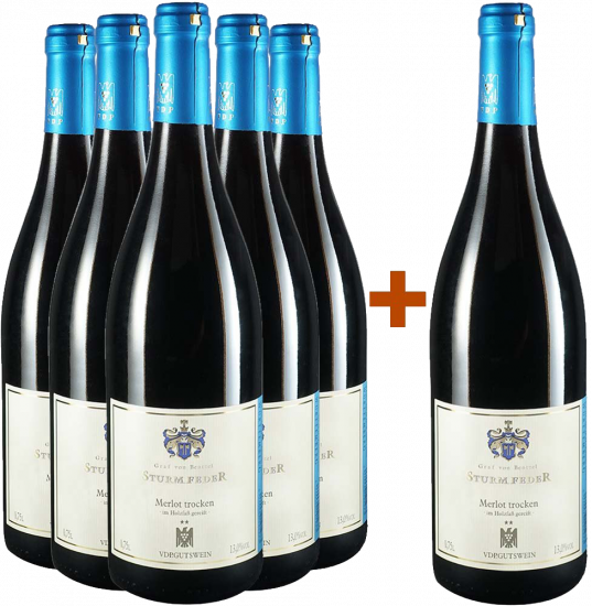 5+1 Paket Schozach Merlot ** trocken - Weingut Graf von Bentzel-Sturmfeder