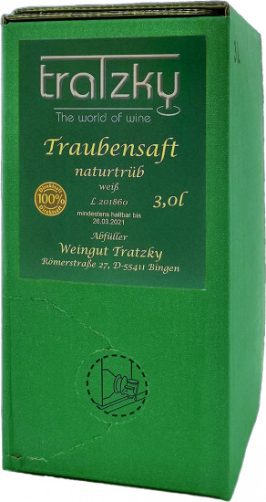 Traubensaft naturtrüb weiß 3,0 L - Weingut Tratzky