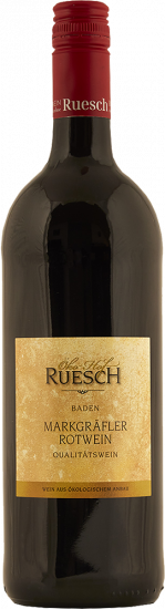 Markgräfler Rotwein Cuvée halbtrocken Bio 1,0 L - Öko-Hof Ruesch