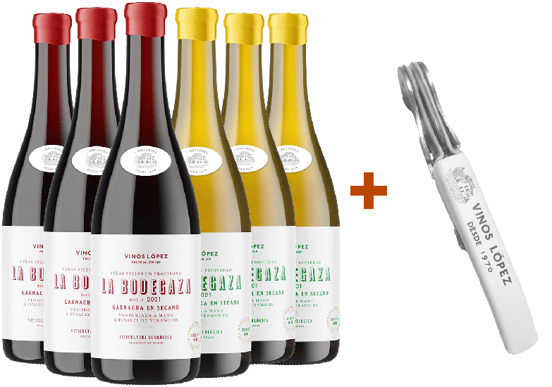 Pack descubrimiento Bodegaza Valdejalón IGP BIO (+ regalo sacacorchos) Bio - Vinos Lopez