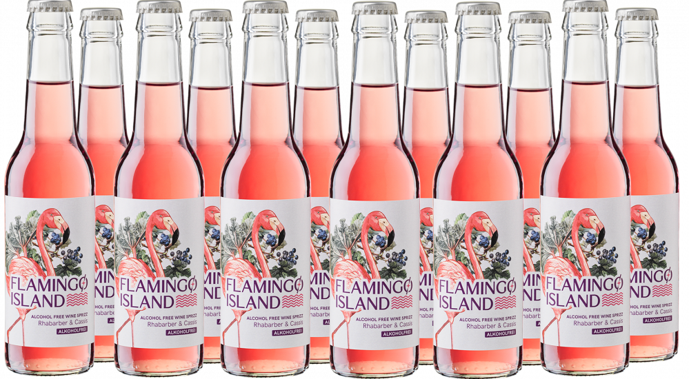 Flamingo Island Rhabarber & Cassis Alcohol Free Wine Sprizz - Weinbiet Manufaktur