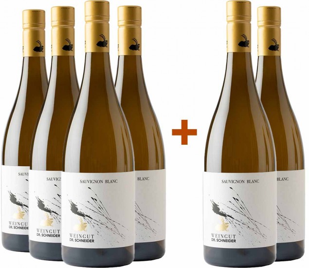 4+2 Paket 2020 Sauvignon Blanc Goldene Kapsel trocken - Weingut Dr. Schneider