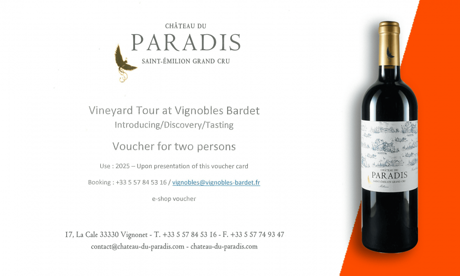 2016 Valentinstag Château du Paradis Saint Emilion Grand Cru AOP trocken - Maison Bardet