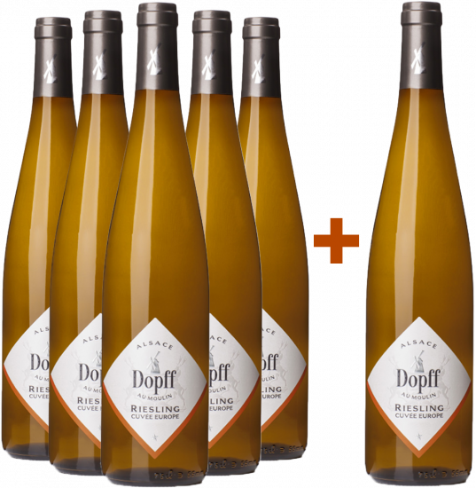 5+1 Paket Riesling Cuvée Europe Losange - Dopff au Moulin