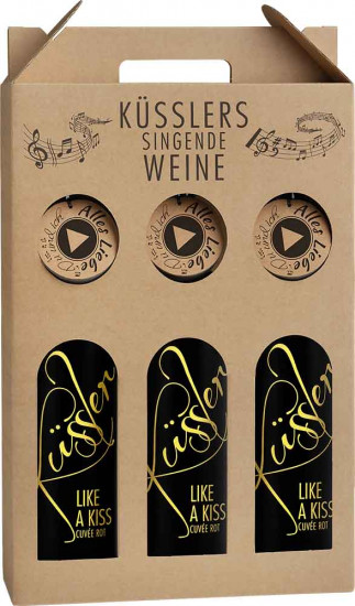 2022 Singender Wein für den Liebsten im 3er-Geschenkkarton rot trocken - Winzerhof Küssler