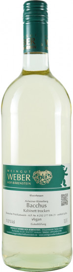 2020 Alsheimer Römerberg Bacchus trocken 1,0 L - Weingut Weber Hof-Bärenstein