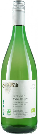 2018 Iphöfer Kalb Müller-Thurgau halbtrocken Bio 1,0 L - Weinbau Schwab